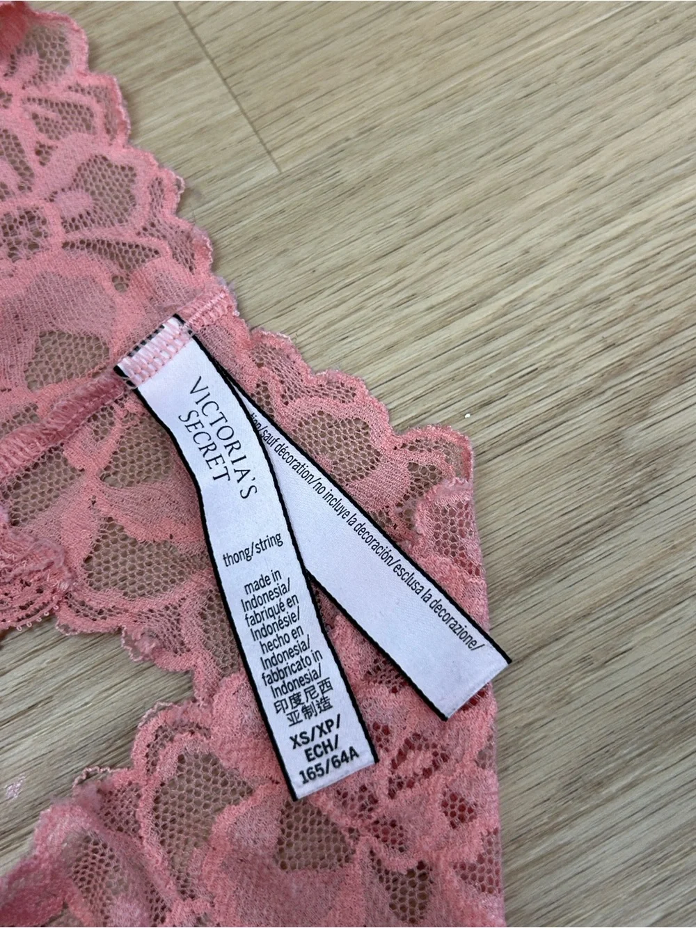 Victoria's Secret Pink Lace Thong Panty XS